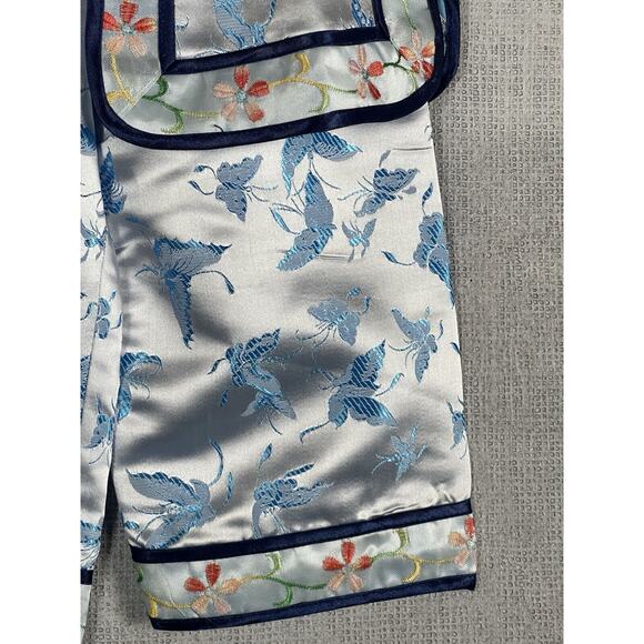 2 Piece Chinese Outfit Toddler Size 2 Blue Embroidered Floral Butterflies NWT - Picture 12 of 15